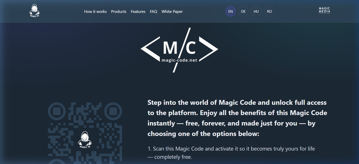 Magic Media & Dynamic QR Platform live interface preview